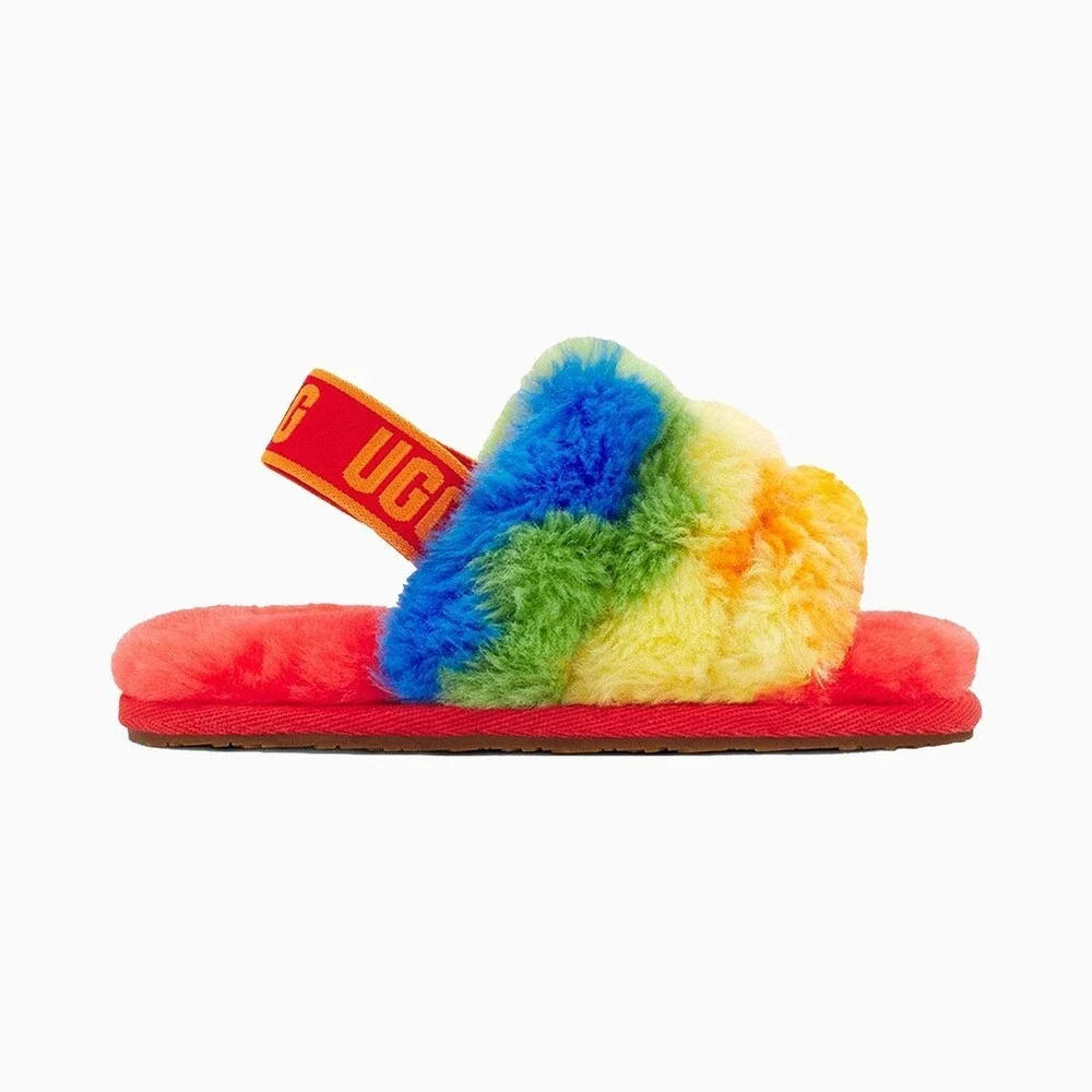 UGG Fluff Yeah Cali Collage 1119840K-RSTR Sandal Girls US 4K Multi Slide HAM622
